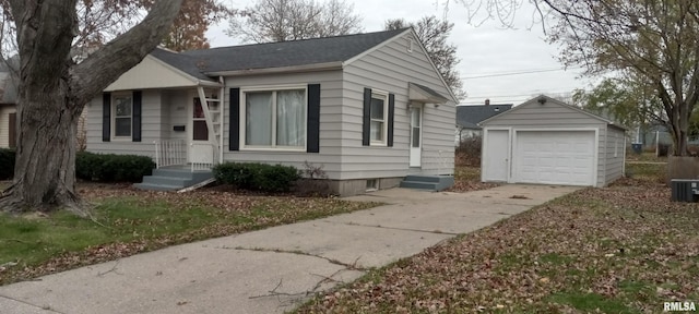 view of front of home featuring an outbuilding and a garage