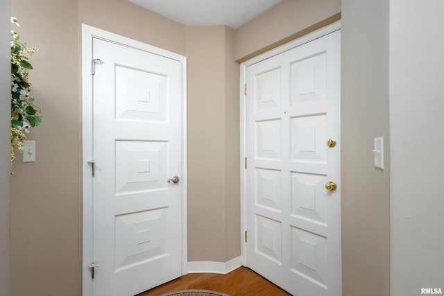 entryway featuring hardwood / wood-style floors