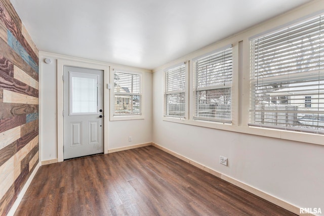 foyer featuring dark hardwood / wood-style floors