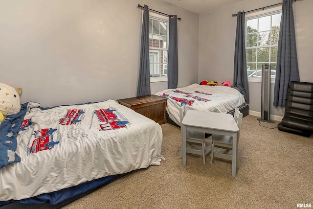 bedroom featuring carpet