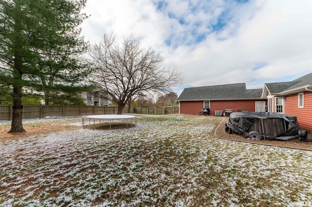 view of yard featuring a trampoline