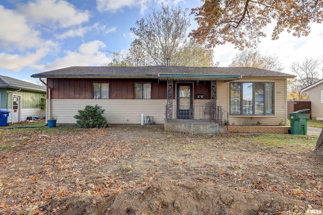 view of single story home