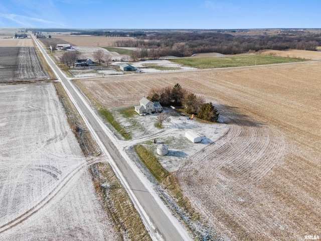 aerial view featuring a rural view