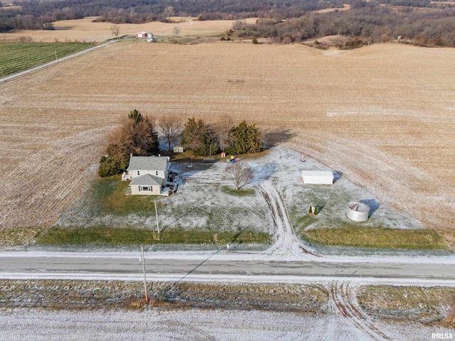 bird's eye view with a rural view