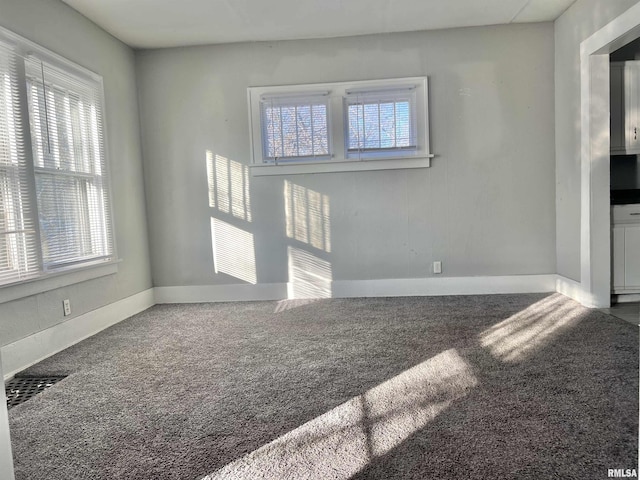 unfurnished living room with carpet floors and a wealth of natural light