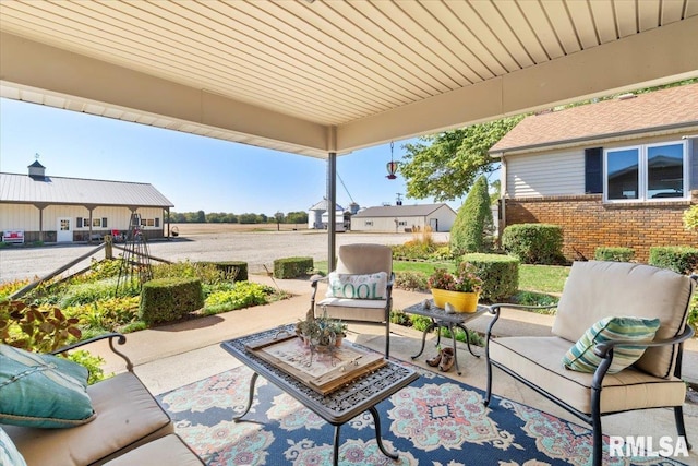 view of patio featuring outdoor lounge area