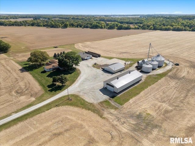 drone / aerial view featuring a rural view