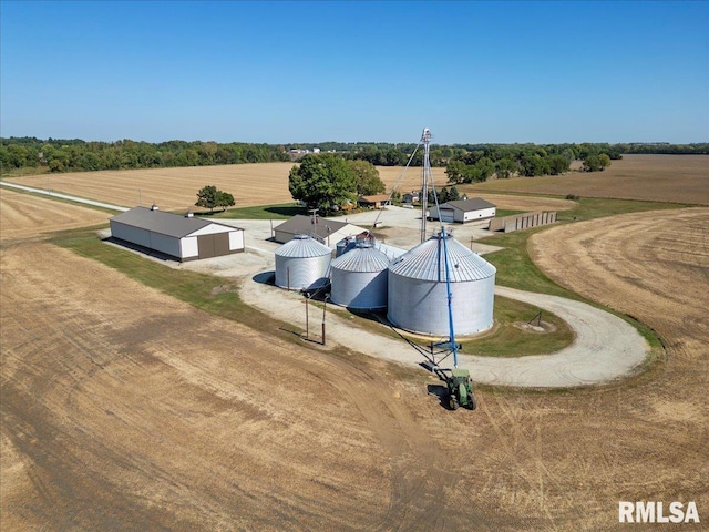 aerial view with a rural view