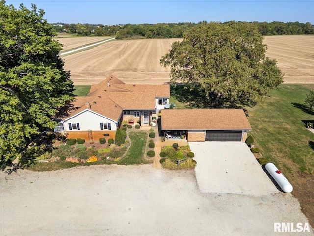 drone / aerial view featuring a rural view