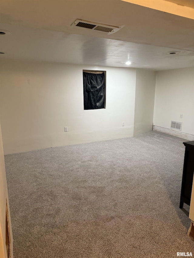 basement featuring carpet