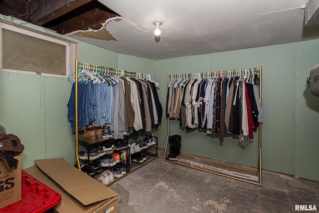 view of walk in closet