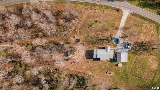 aerial view with a rural view