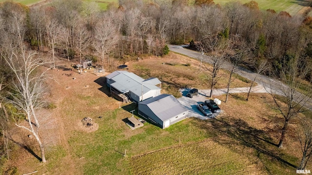 drone / aerial view with a rural view