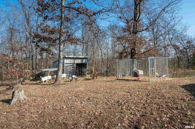 view of yard with an outbuilding