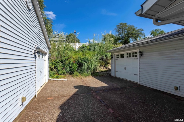 view of garage