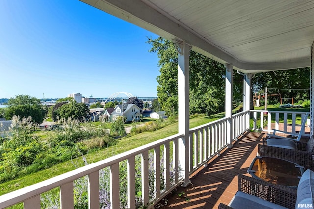 balcony with covered porch