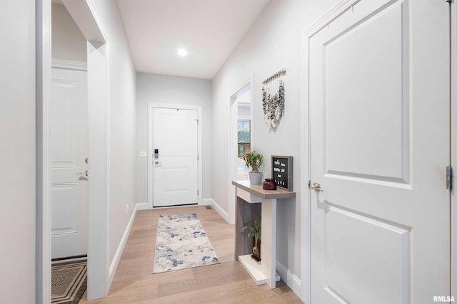 entryway featuring light hardwood / wood-style flooring