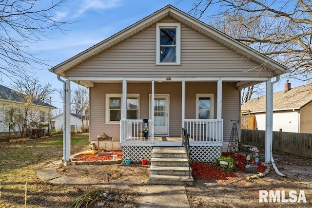 bungalow-style home featuring a porch