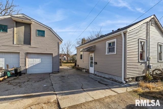 view of home's exterior featuring a garage