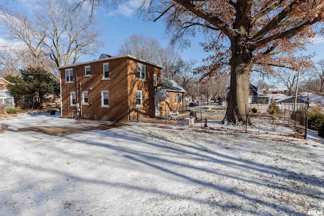 view of snowy exterior