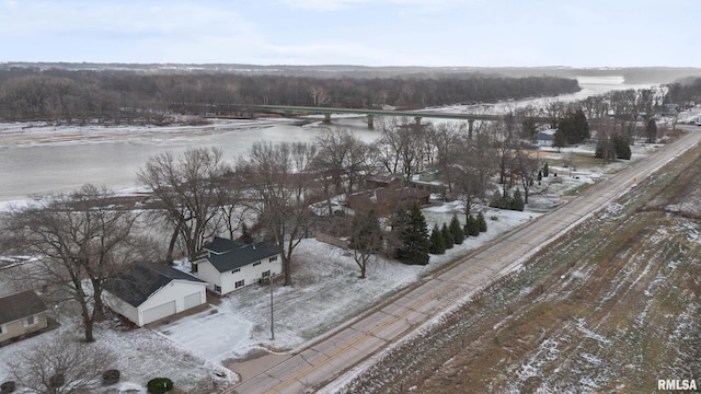 view of snowy aerial view