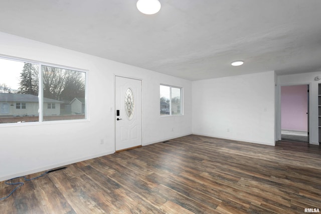 entryway featuring dark wood-type flooring