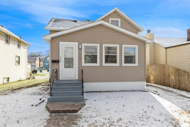 view of bungalow-style home