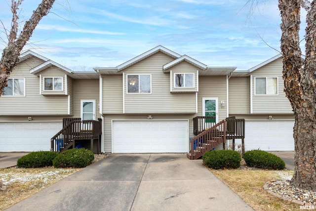 split foyer home featuring a garage