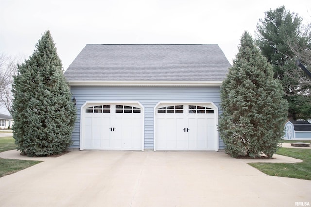 view of garage