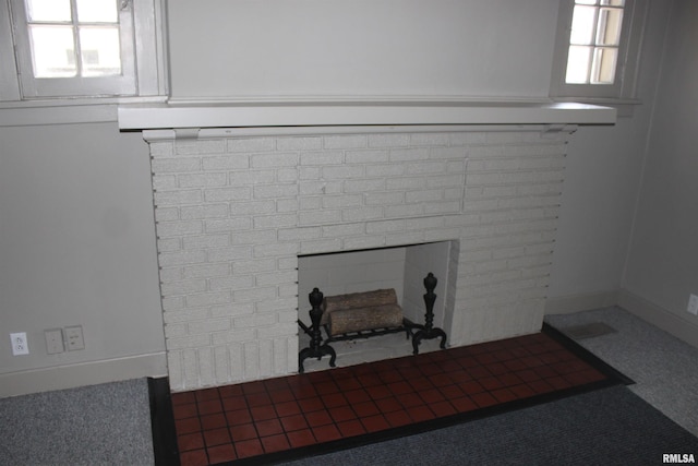 interior details featuring carpet flooring