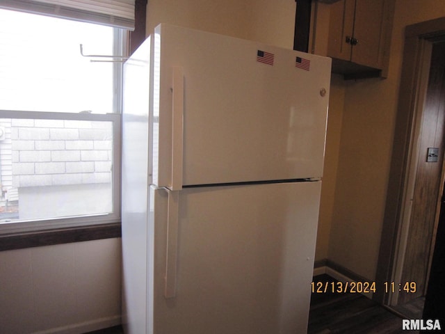 kitchen featuring white fridge