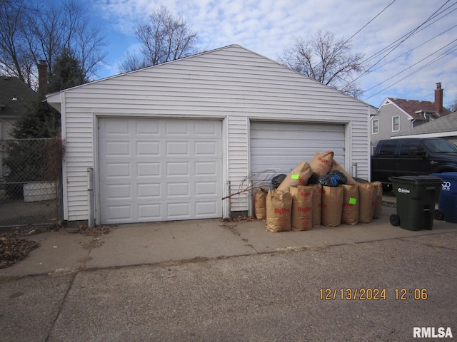 view of garage