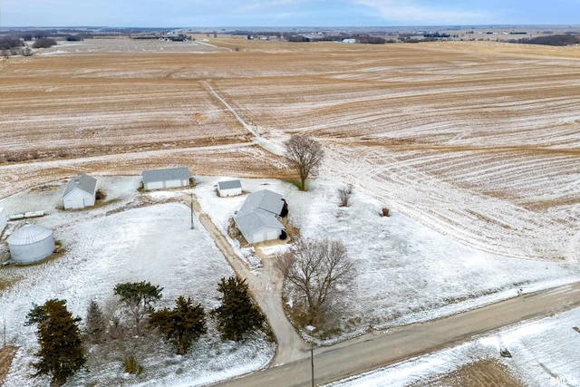 aerial view with a rural view