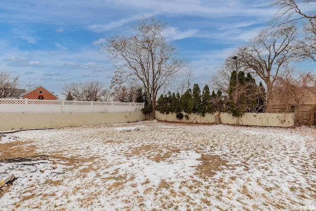 view of snowy yard