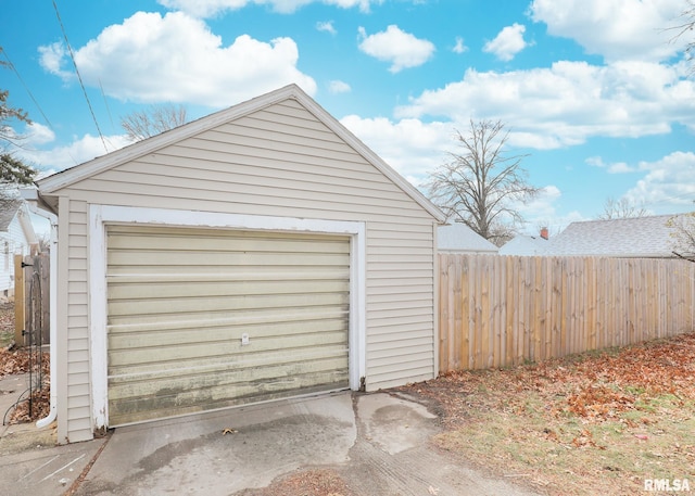 view of garage