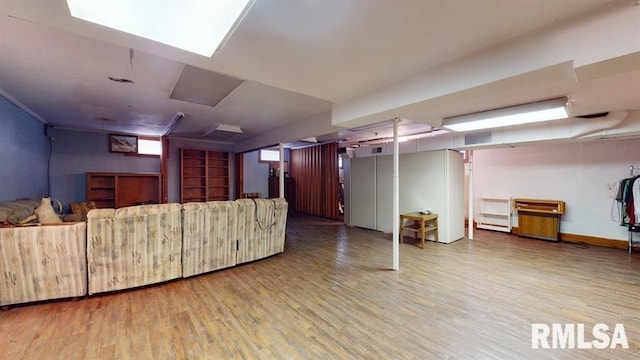 interior space with hardwood / wood-style flooring