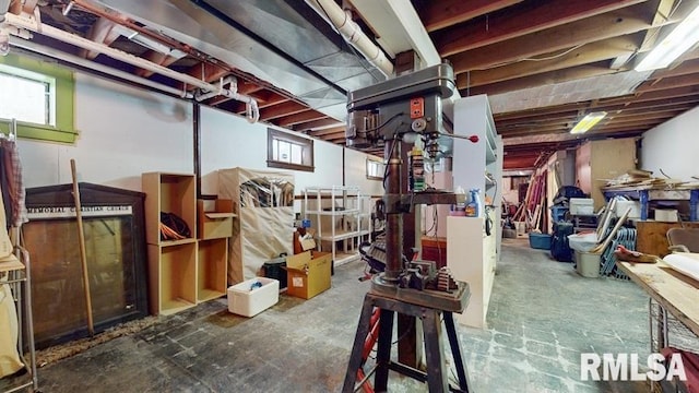 basement featuring a healthy amount of sunlight