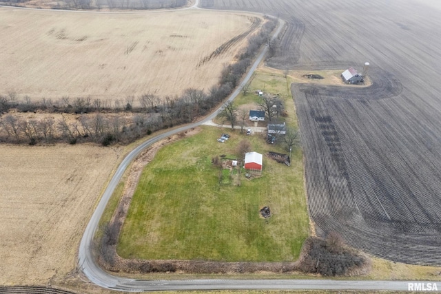 drone / aerial view with a rural view