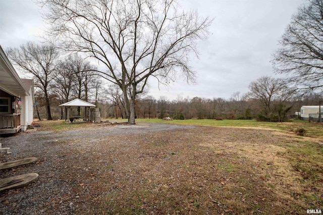 view of yard with a gazebo