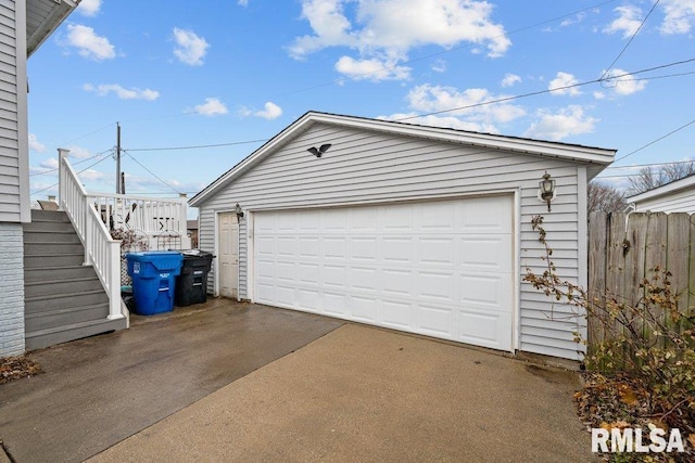 view of garage