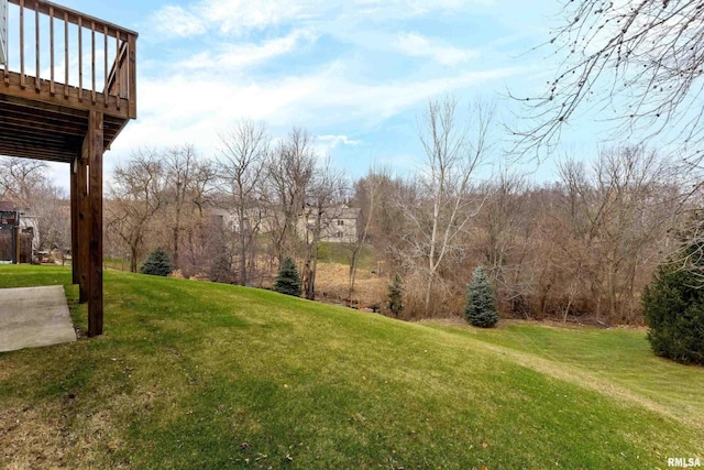 view of yard featuring a deck