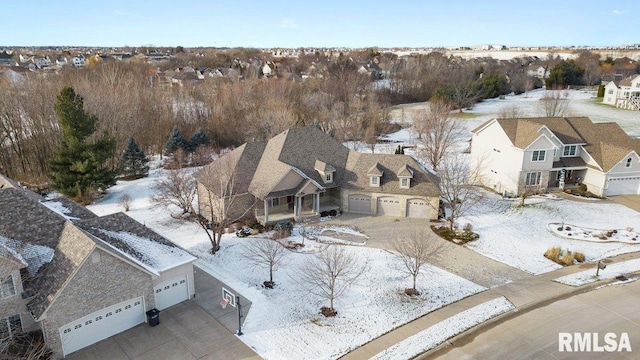 view of snowy aerial view