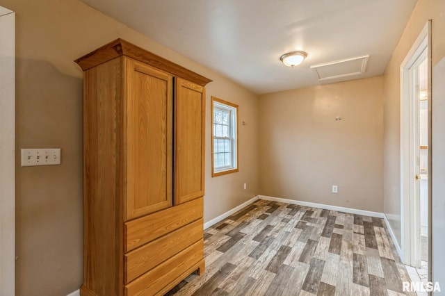 interior space with hardwood / wood-style floors