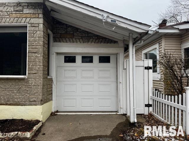 view of garage