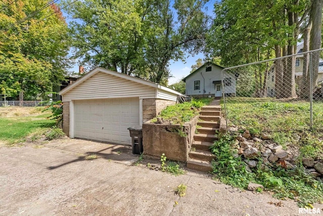 view of garage