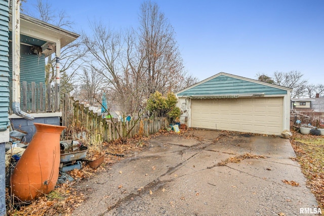 view of garage