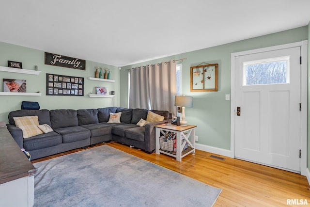 living room featuring hardwood / wood-style flooring