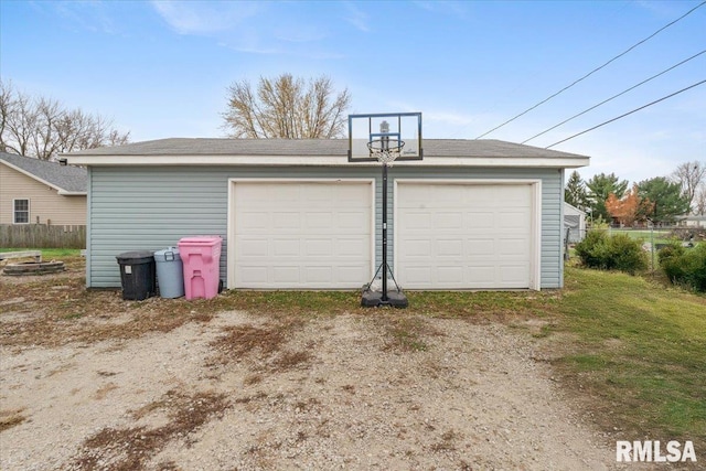 view of garage