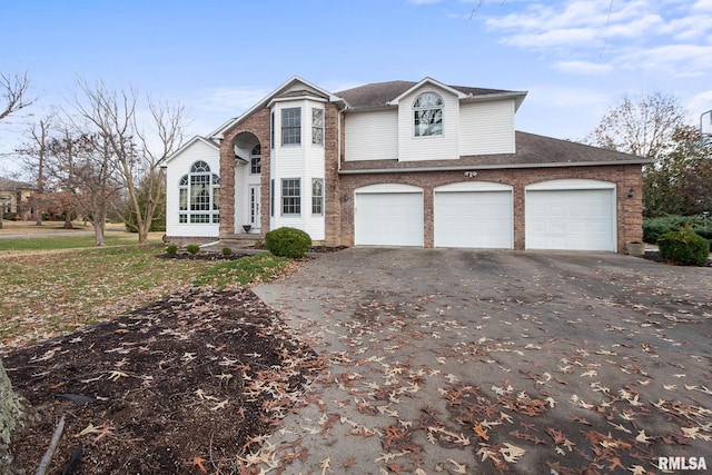 view of front property with a garage