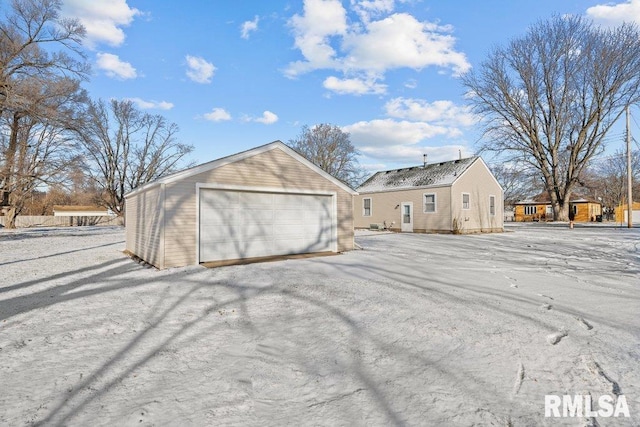 exterior space featuring a garage